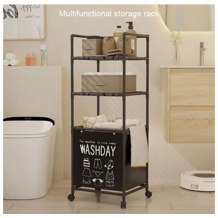 Panier à linge multifonction avec roulettes, rangement organisateur pour vêtements domestiques