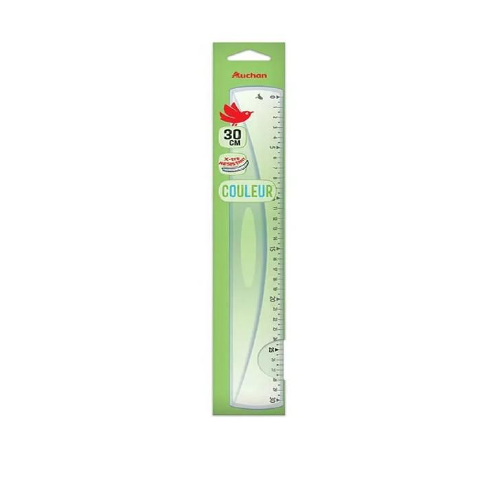 Règle incassable triple décimètre 30 cm bleue - AUCHAN