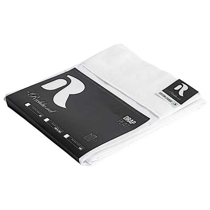 Drap plat - RICHBOND - 260X270cm - Coton cardé - Blanc - Lavable