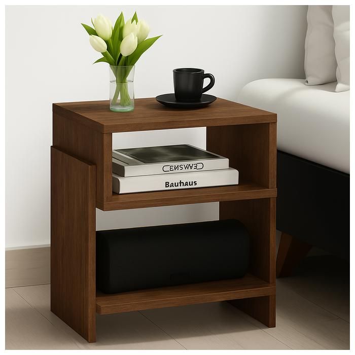 Table d'appoint - Moderne - Bois MDF - Noir - 55x40x55 cm