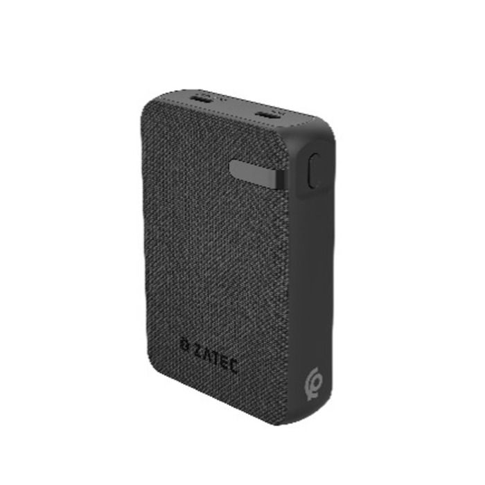 ZATEC Batterie Externe 10000mAh - Charge Rapide USB-C PD 20W Max - 3 Ports (Entrée/Sortie) - Indicateur LED + Câble C vers C