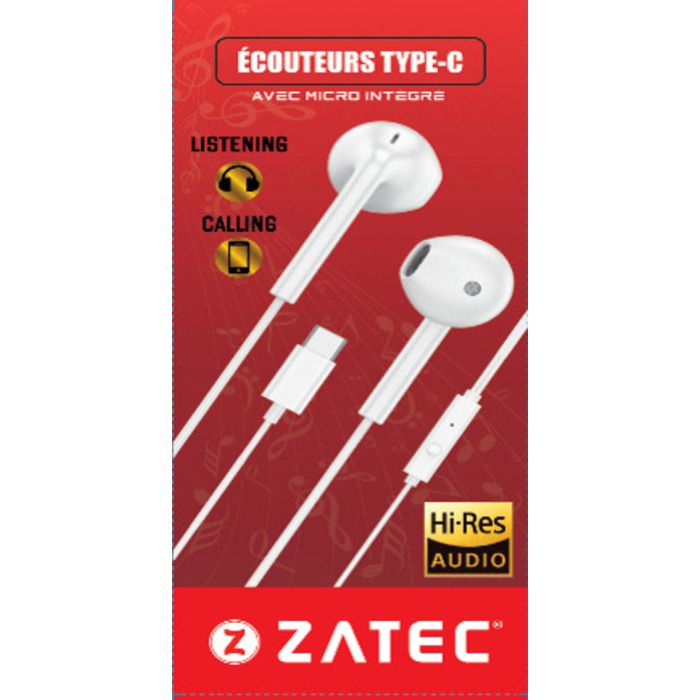 Écouteurs Filaires Type-C – Micro Intégré – 1.20 m – Qualité Audio Clair & Confortable