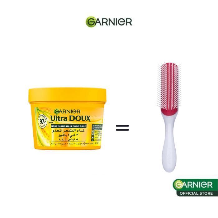 GARNIER - Offre Capillaire - Masque Hair Food banane 390ml + Brosse denman Offerte