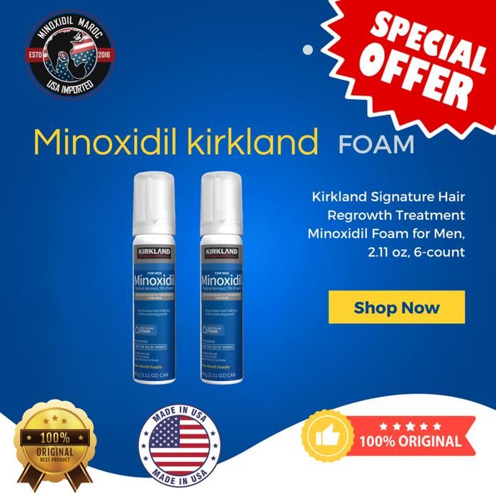 Minoxidil 5% Kirkland Foam – (Mousse) 2 flacons