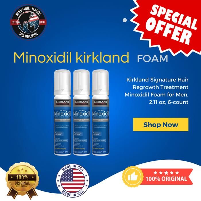 Minoxidil 5% Kirkland Foam – (Mousse) 3 Flacons