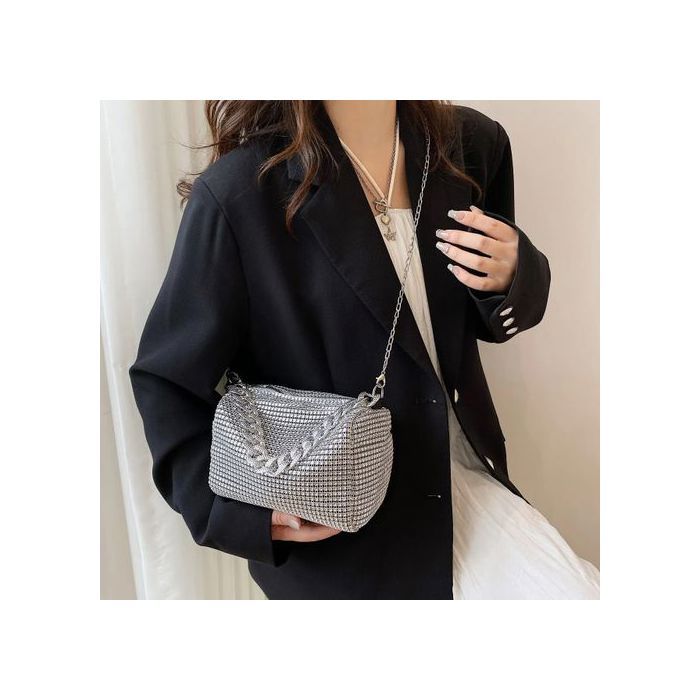 Sac à Mains à Bandoulières Diamants Brillants avec Chaîne, Sac Soirée