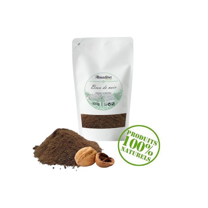 ALMADINA broux de noix 100GR  en poudre NATUREL EXCELLENTE QUALITE - sachet kraft refermable -