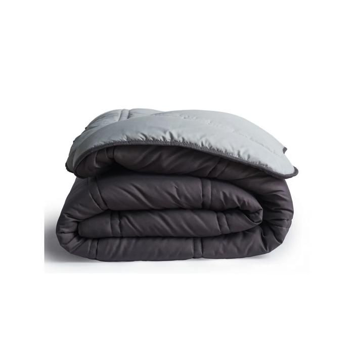 Couette - RICHBOND - Bicolore - 240 x 260 cm - 300 g - Vert d'eau / Gris