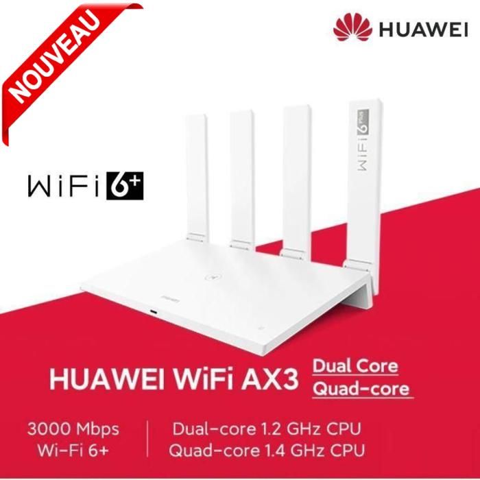 Point d'Accès Wifi Fibre Huawei AX3 - 3000Mbps Wifi 6, Dual-core 1.2GHz CPU