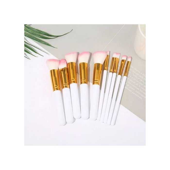 Ensemble Élégant de 10 Pinceaux pour Visage et Yeux