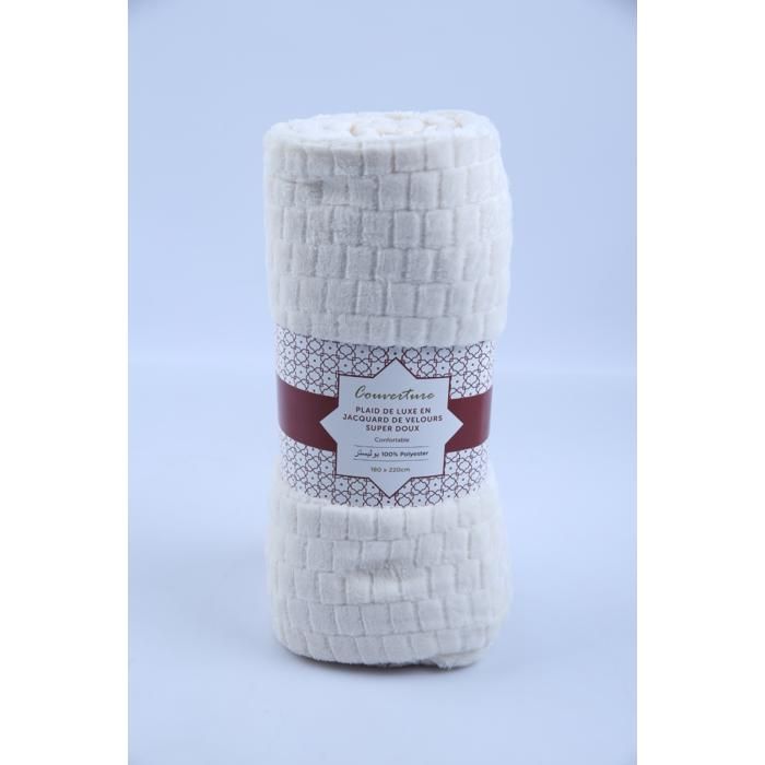 Couverture - GENERIC - G20-BD24 - 180 x 220 cm - 240 GSM - Velours Jacquard - Couleur aléatoire