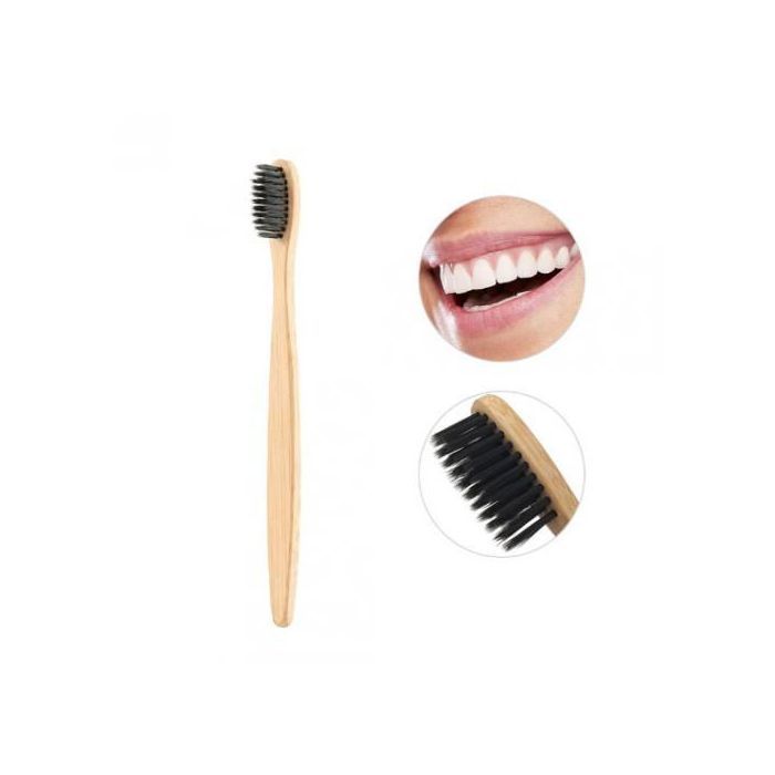Brosse à dents en bois au charbon de bambou