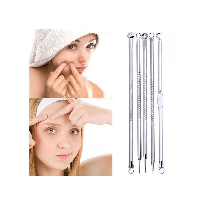 Point Noir Extracteur, 5Pcs Pince Point Noir Tire Comédon Acné Professionnel