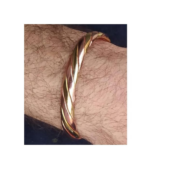 Bracelet pur Cuivre de 3 fils torsadés  anti-rhumatisme
