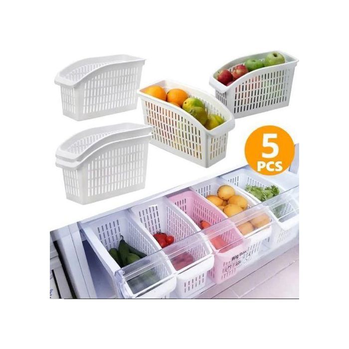 5 pièces Panier de rangement pour réfrigérateur de cuisine