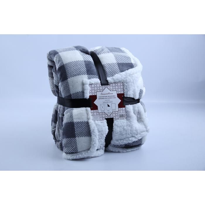 Couverture - GENERIC - Sherpa imprimée - 240 x 220 cm - 200 GSM - Lavable en machine
