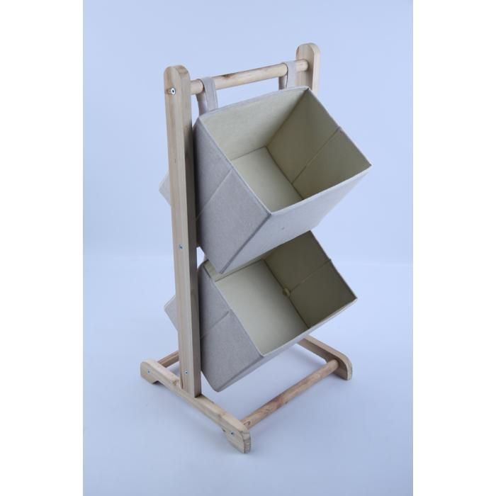 Étagère - GENERIC - 2 niveaux - Bois massif - Beige - Style essentiel