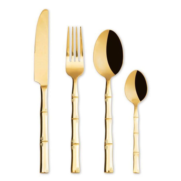 Set couverts - EXCELSA - Bambu' - 24 pièces - Cuivre - Compatible lave-vaisselle