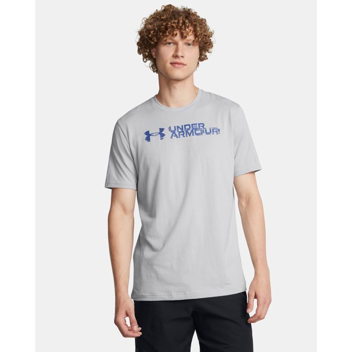 T-shirt - UNDER ARMOUR - UA M SLICED WORDMARK - Manches courtes - Col arrondi - Ajusté
