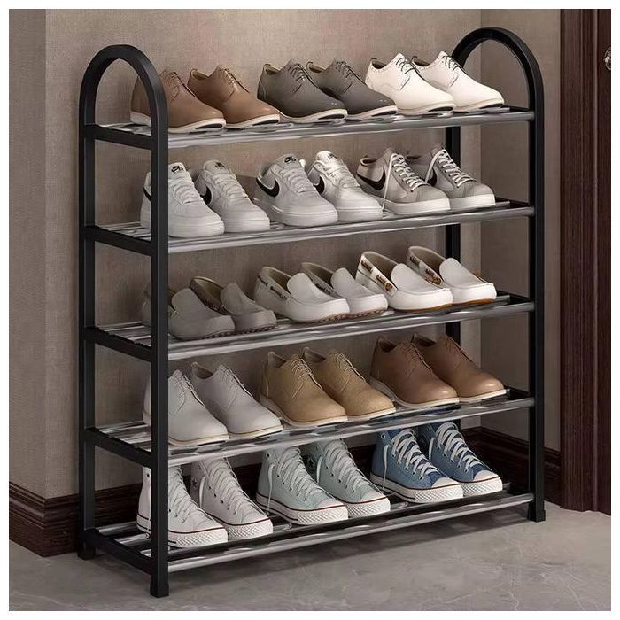 Organisateur pour porte d'entrée - GENERIC - Porte-chaussures - 4 niveaux - Noir - Gain de place