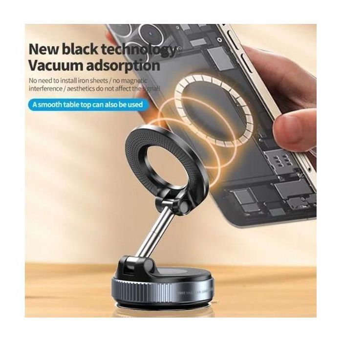 Support Téléphone Magnétique Magsafe 360° Rotatif à Ventouse – Double Face, Pliable & Rétractable