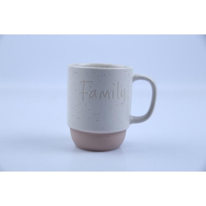 Mug - GENERIC - Bonheur - 400 ml - Beige - Élégant - Compatible lave-vaisselle - motif aléatoire