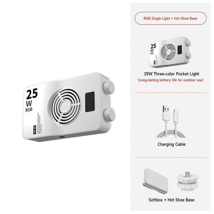 Mini lumière de photographique YM-25 RGB Rechargeable Studio Light pour la photographie Rechargeable pour TikTok YouTube Game Live