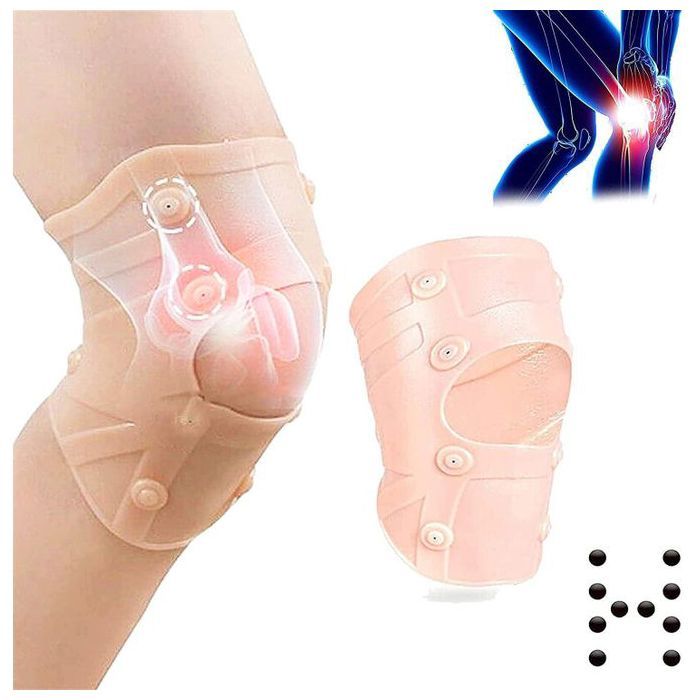Genouillère magnétique en silicone ultra fine et imperméable, Genouillère de compression pour soulager les douleurs au genou