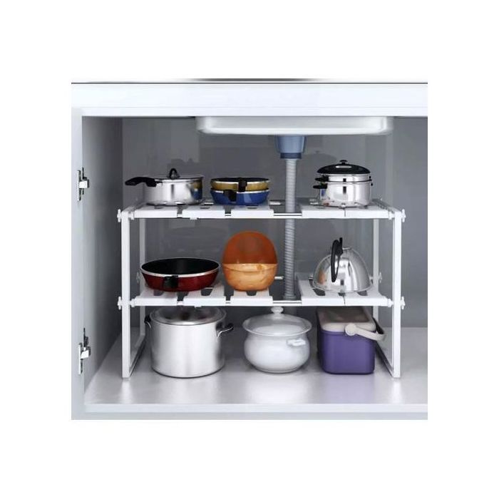 Étagère de rangement extensible sous l'évier