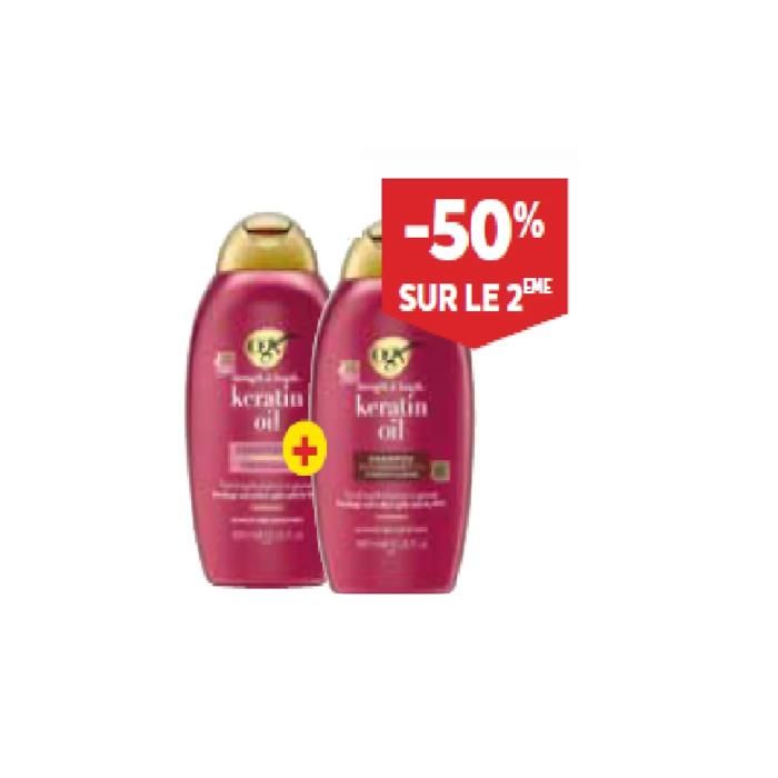 Shampooing biotin & collagen 385ml + Après shampoing -50% sur le 2ème - OGX
