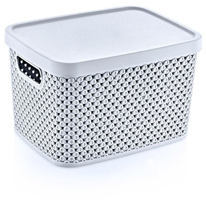 Panier à linge - HOBBYLIFE - Diamant - 13L - Avec couvercle - Plastique - Couleur Aléatoire