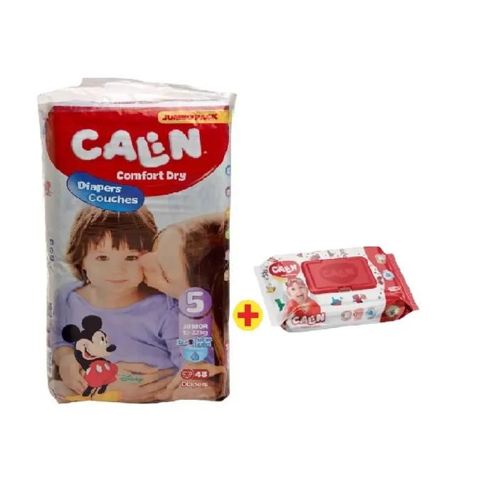 Couches bébé jp junior 48unités + lingette 100unités - CALIN