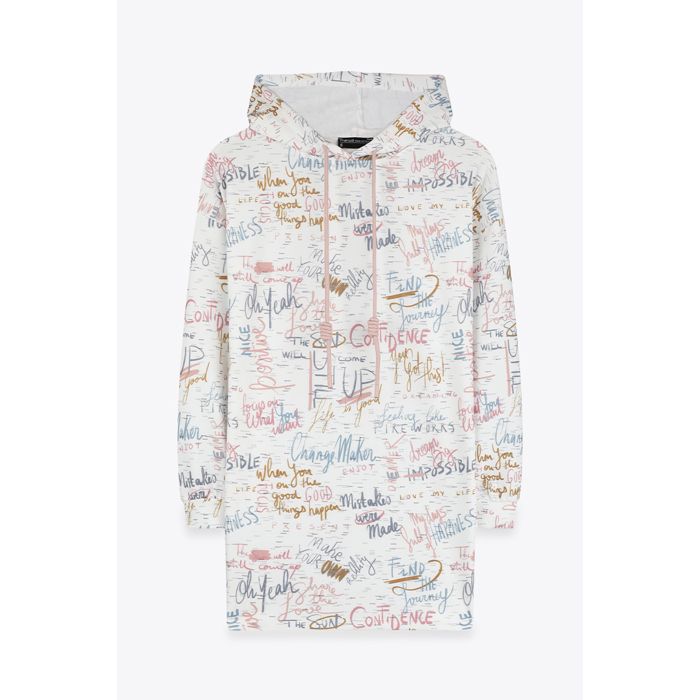 MARWA - ROBE CAPUCHE - PINK LETTERING