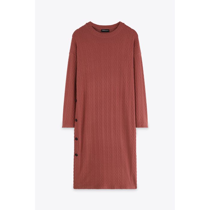 MARWA - ROBE LONGUE AVEC BOUTONS - OLD PINK