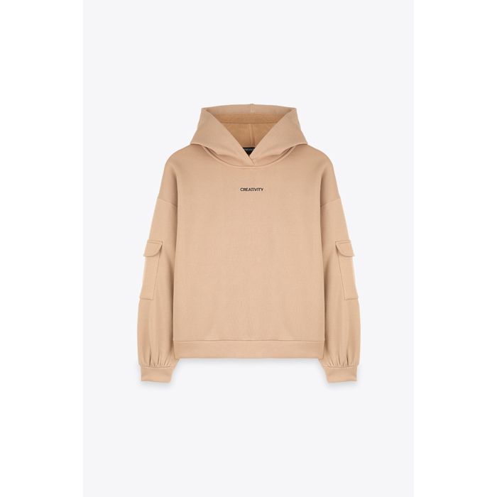 MARWA - SWEAT A CAPUCHE CREATIVITY - BEIGE
