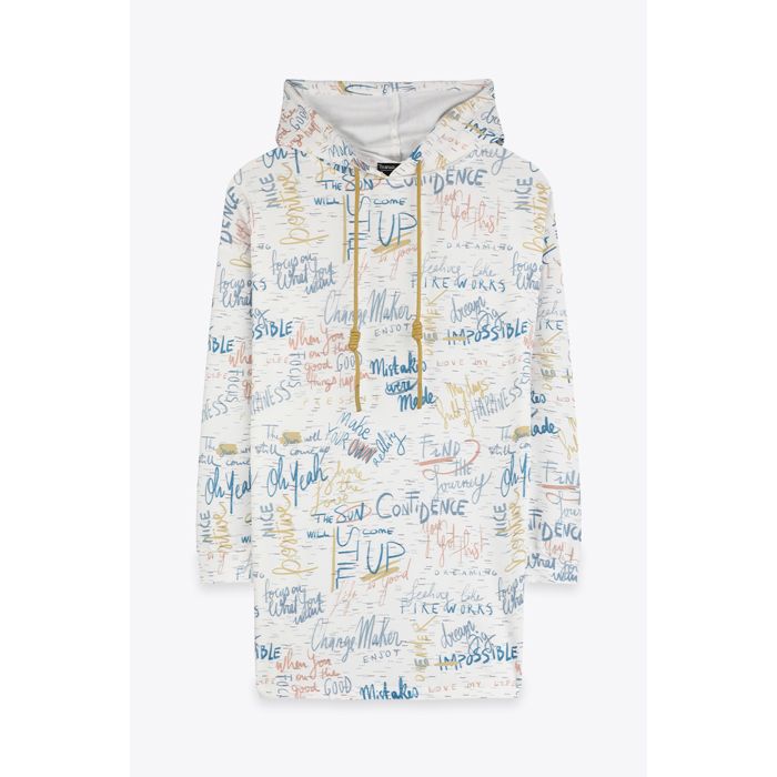MARWA - ROBE CAPUCHE - BLUE LETTERS