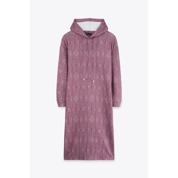 MARWA - ROBE LONGUE A CAPUCHE - PURPLE