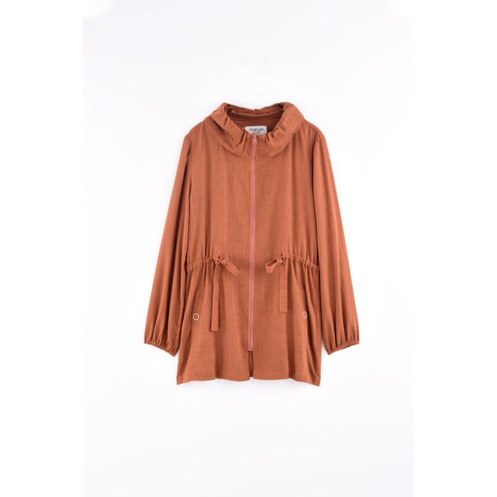 MARWA - PARKA EN FAUX LIN - BROWN