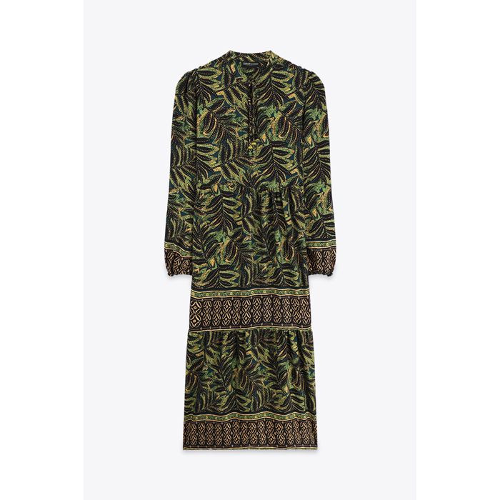 MARWA - ROBE A MOTIF PLACE - GREEN LEAVES