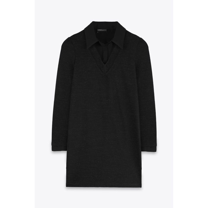 MARWA - ROBE 2 EN 1 LUREX - BLACK SILVER