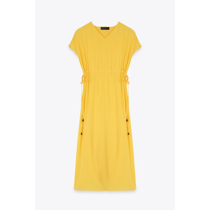 MARWA - ROBE DEMI MANCHE - YELLOW