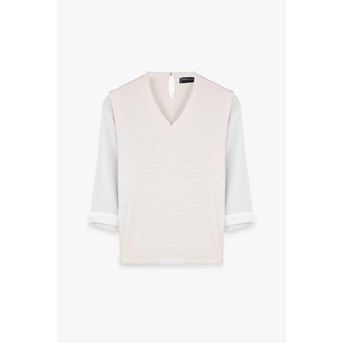 MARWA - TOP 2 EN 1 COL V - CREAM SILVER