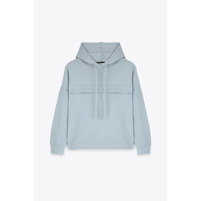 MARWA - SWEAT A CAPUCHE AVEC DECOUPE - LIGHT BLUE