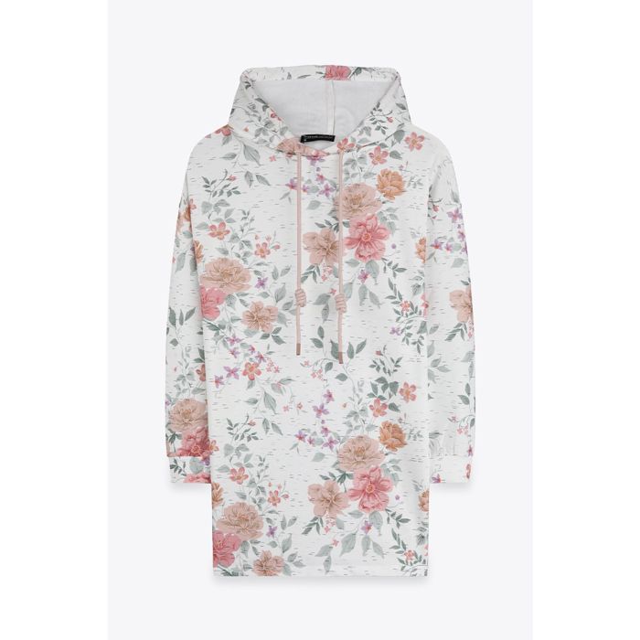 MARWA - ROBE COURTE EN MAILLE - GREEN FLOWER