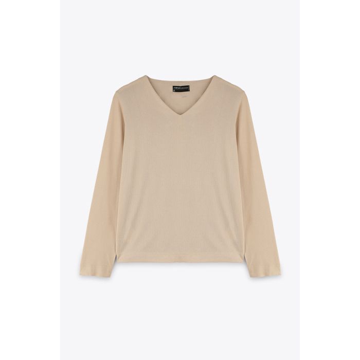 MARWA - TOP BASIC COL V - BEIGE