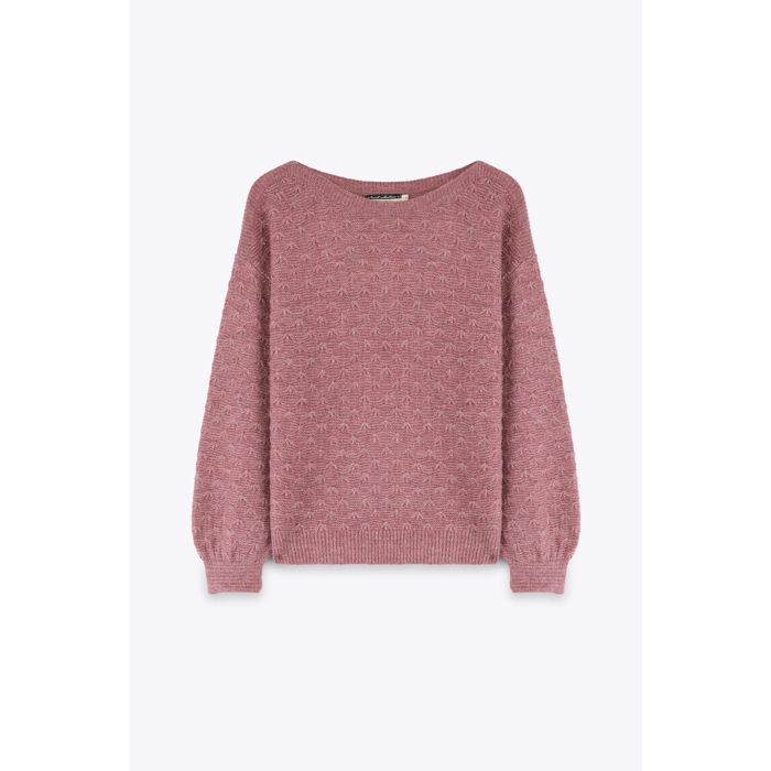 MARWA - PULL AVEC COL  BATEAU - DARK PINK