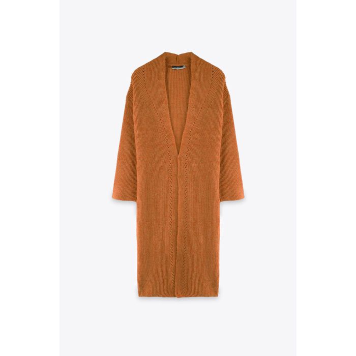 MARWA - CARDIGAN SIMPLE LONG - OCRE