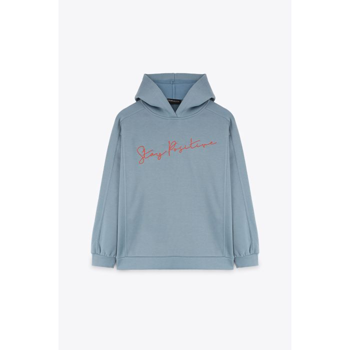 MARWA - HOODIE STAY POSITIVE - BLUE