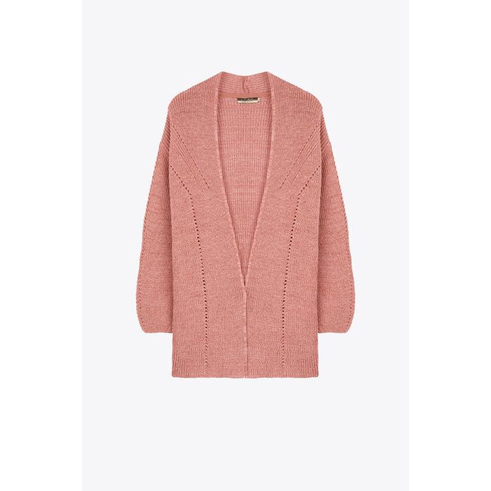 MARWA - GILET BASIC  EN ACRYLIQUE - DUSTY PINK