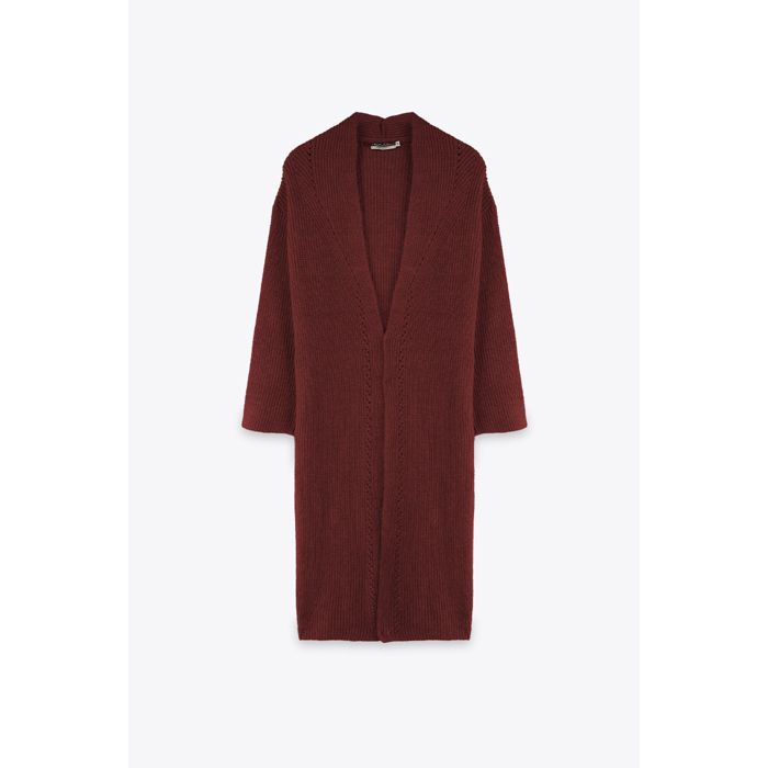 MARWA - CARDIGAN SIMPLE LONG - BURGUNDY